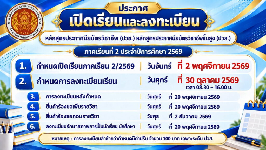 เปิดเรียนและลงทะเบียนเรียน